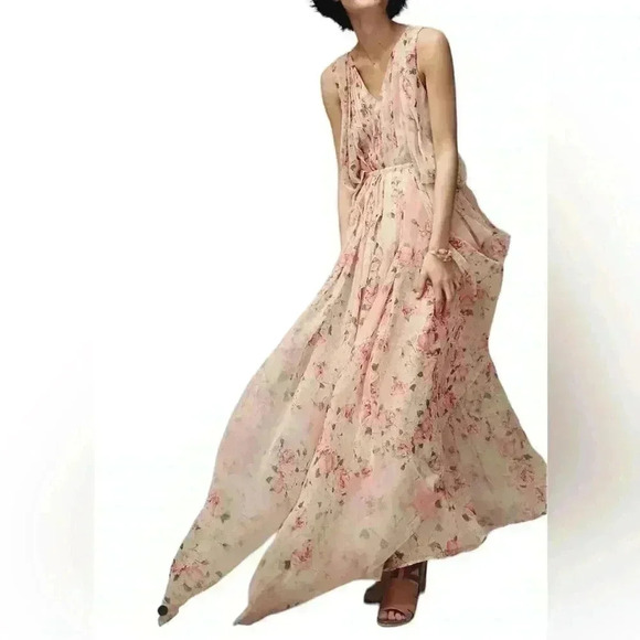 Anthropologie Dresses & Skirts - Anthropologie Varun Bahl Sakura Floral Sleeveless Multicolor Maxi Dress …